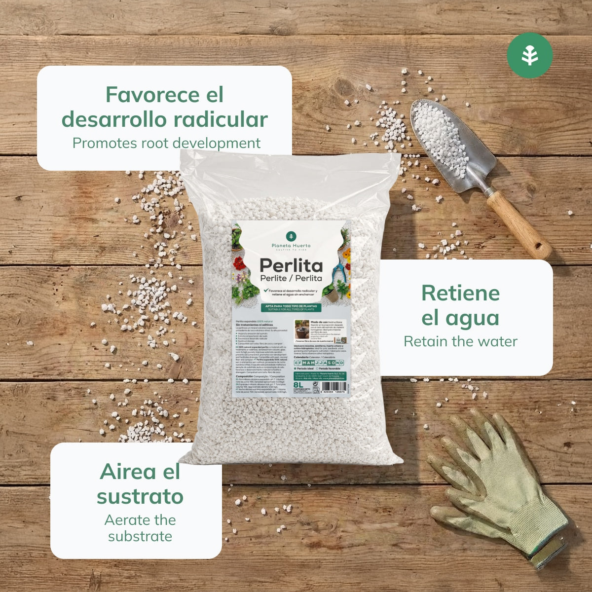 Pack 2xPerlite Planeta Huerto 8 Litres