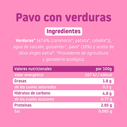 PROMO 3x Organic turkey and vegetables jar +6 months Smileat 230 g