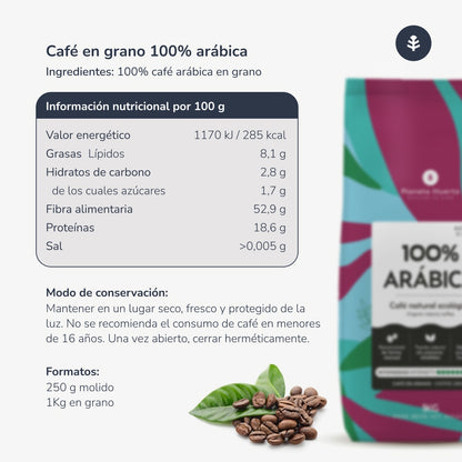 Confezione da 2 caffè in grani Eco 100% Arabica Planeta Huerto 1 Kg
