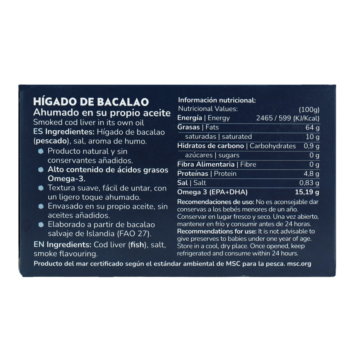 Lot de 12 foies de morue dans leur huile Planeta Huerto 120 g