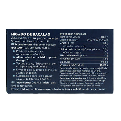 Lot de 12 foies de morue dans leur huile Planeta Huerto 120 g