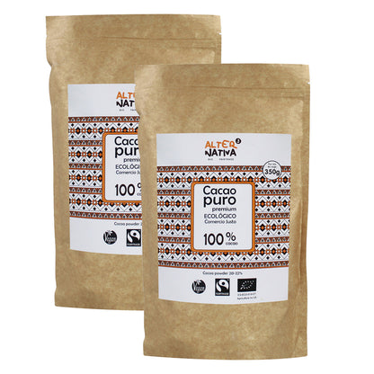 Lot de 2 cacao pur premium bio Alternativa 350 g