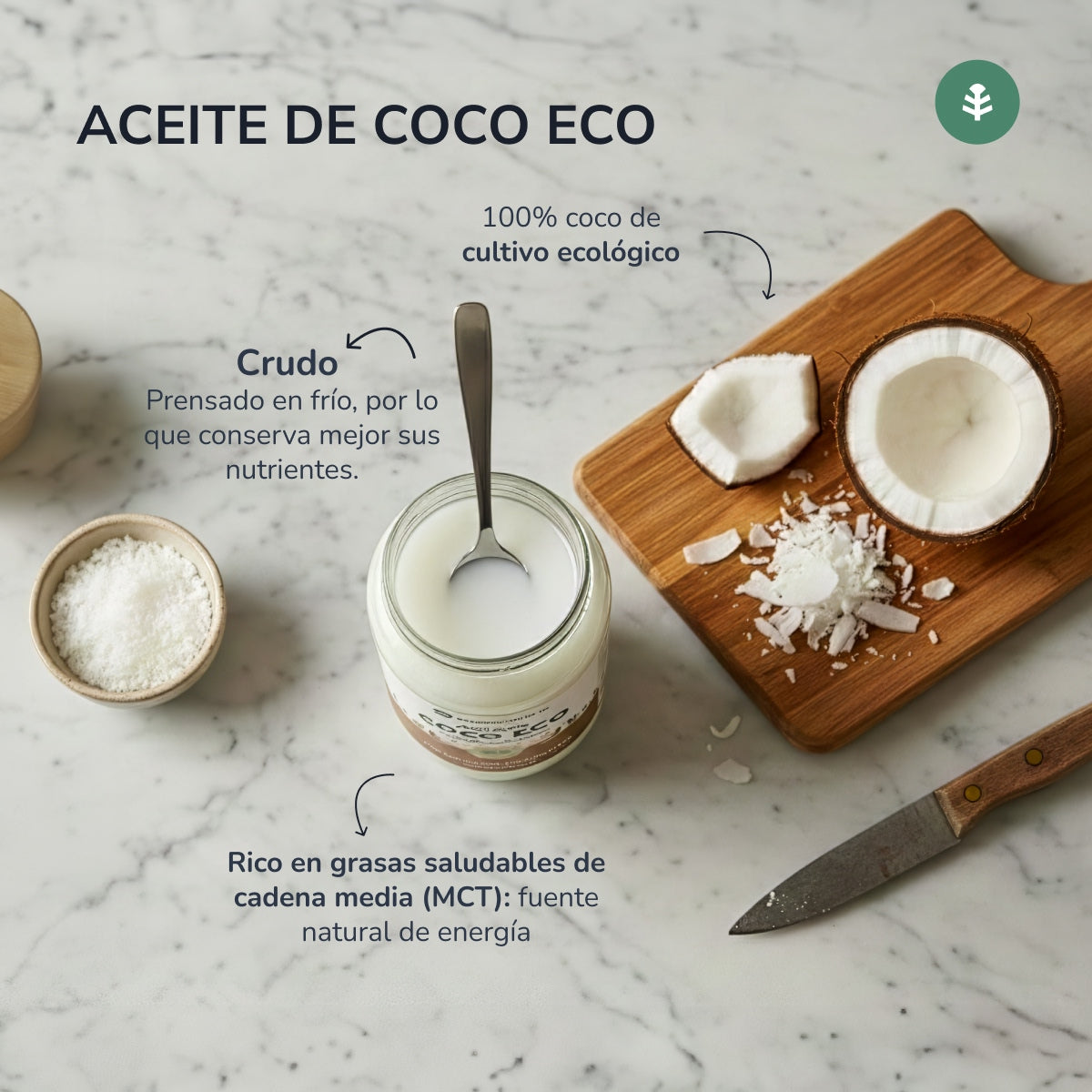 Pack 3x Natives Kokosnussöl ECO Planeta Huerto 1L