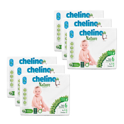Zestaw 6x pieluchy T6 17-28 kg Chelino Nature 27 szt.