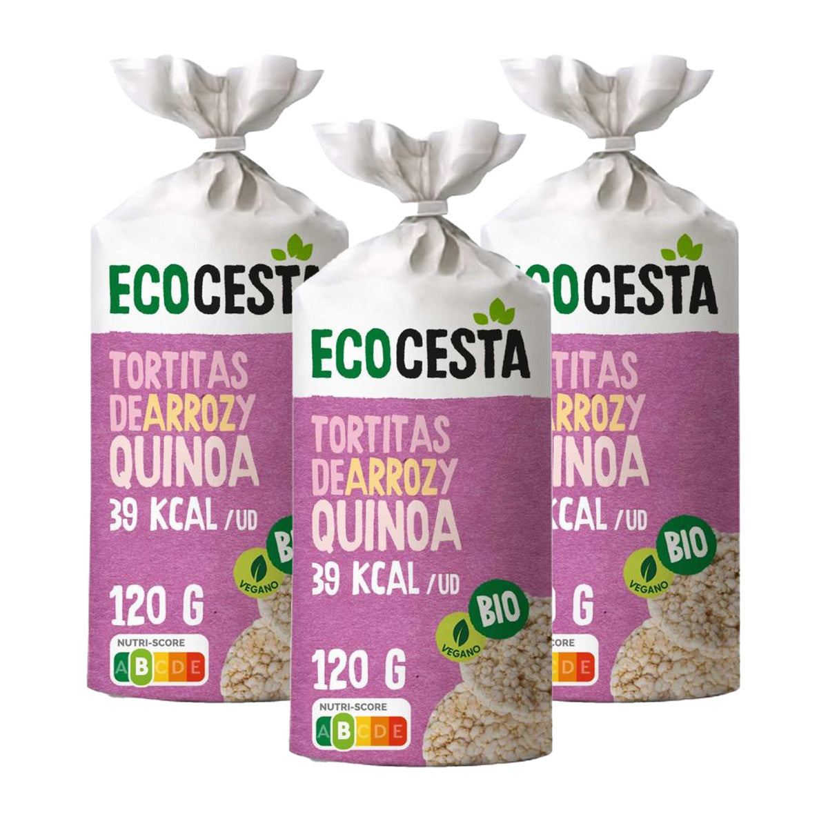 Pakket 3x biologische rijst- en quinoapannenkoeken Ecocesta 120 g