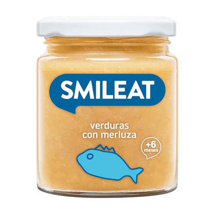 Förpackning med Smileat ekologiska burkar med kött och fisk, 4 st à 230 g