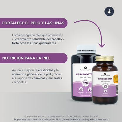 Hair Booster pelo, piel y uñas Planeta Huerto 120 cápsulas