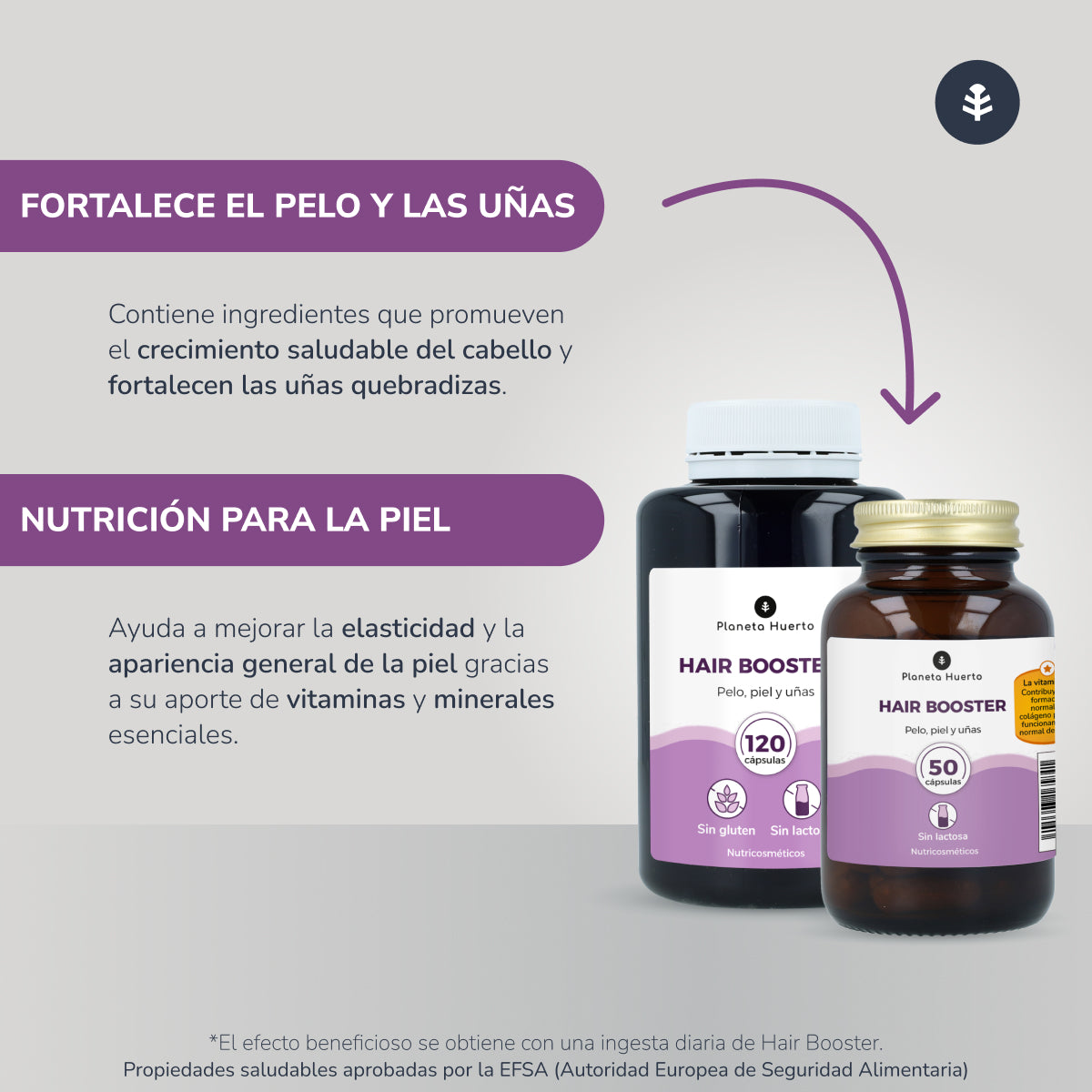 Hair Booster hår, hud och naglar Planeta Huerto 120 kapslar