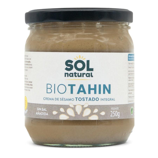 Organic Wholemeal Roasted Tahini without Salt Sol Natural 250 g