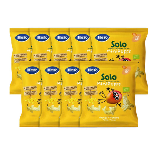 Packung mit 9 Bio-Mango-Snacks 18 g – Hero Solo