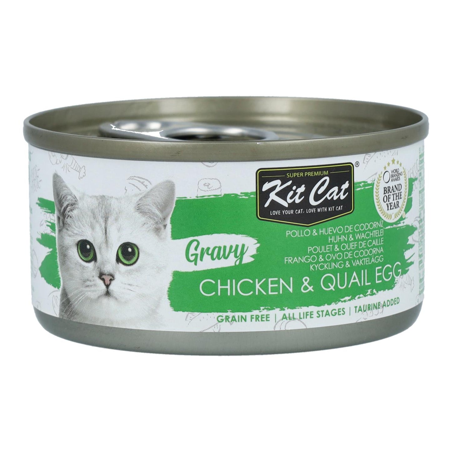 Kit Cat Puszka Gravy - Kurczak i jajko przepiórcze 70 g Mokra karma dla kotów w sosie