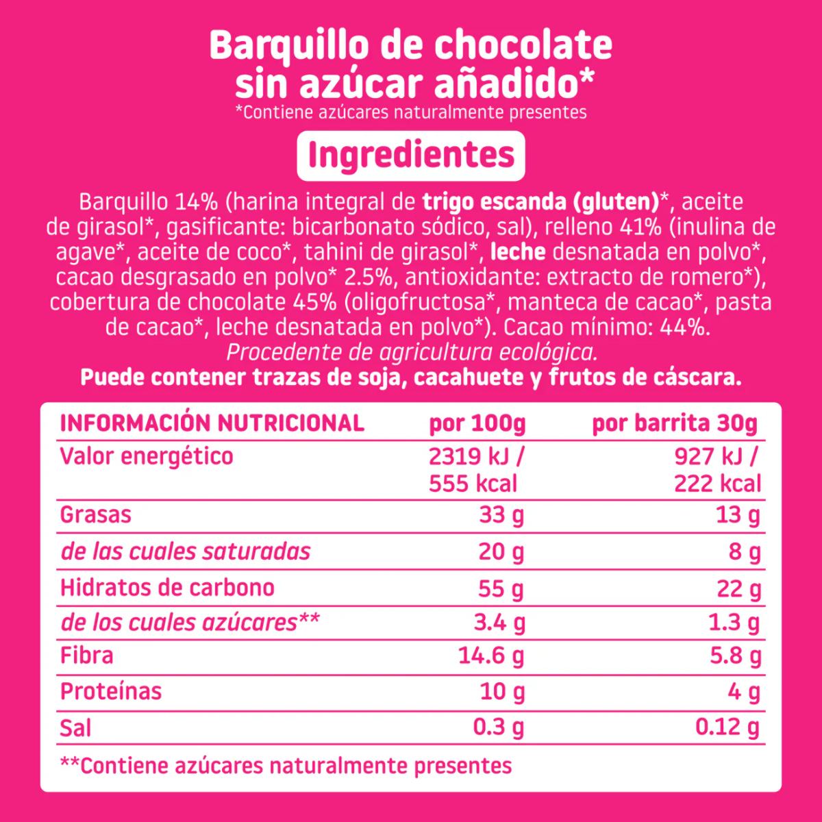 Pack 16x Barre gaufrée enrobée de chocolat ECO Smileat 40 g