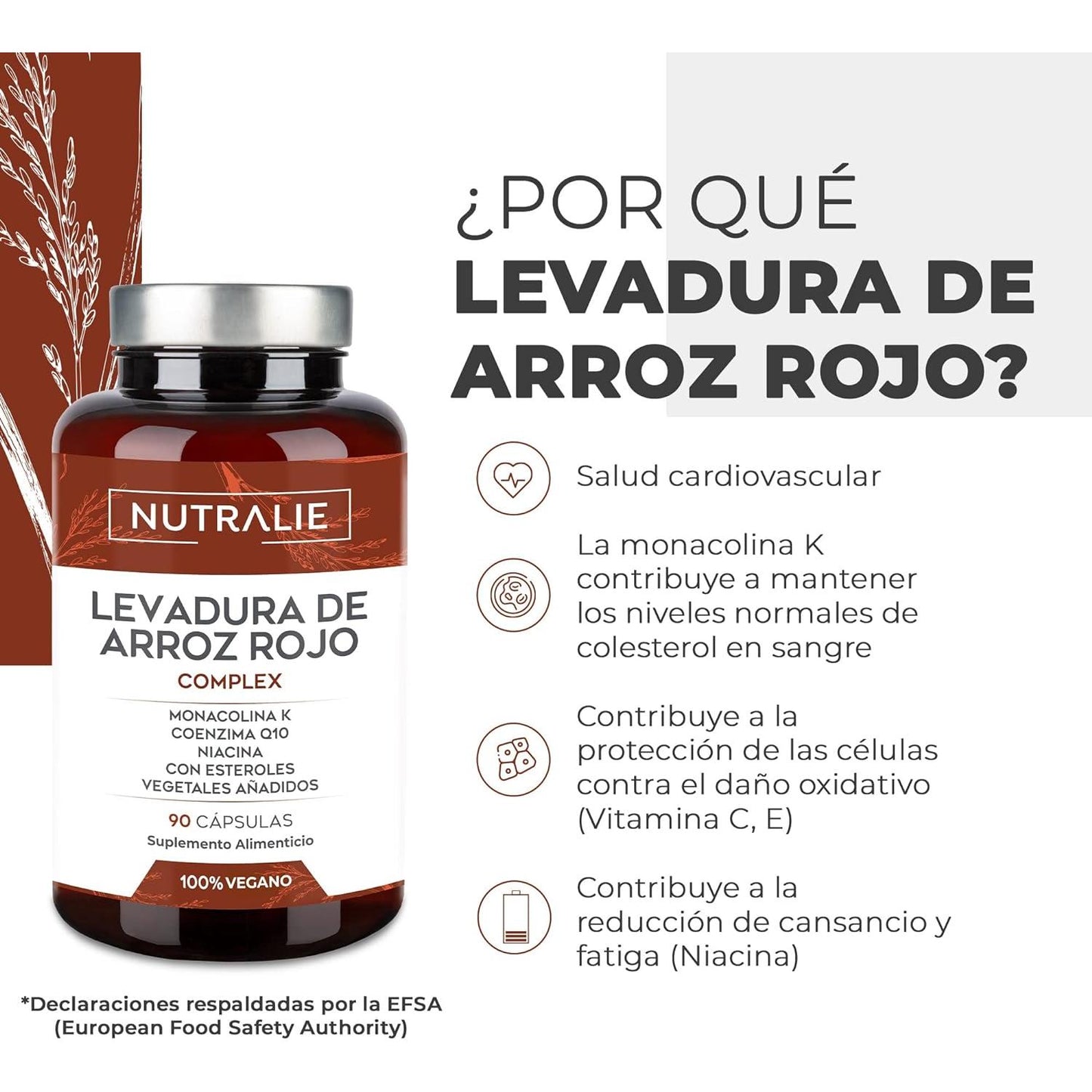 Nutralie Red Yeast Rice with 2.9 mg Monacolin and Q10 90 Capsules