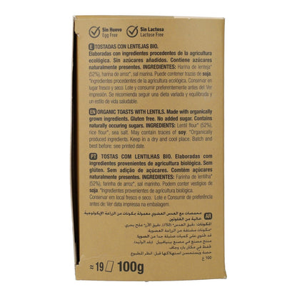 Tranches de pain grillées légères et croustillantes aux lentilles bio Santiveri 100 g