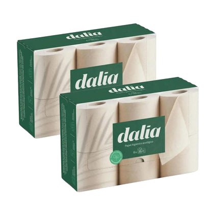 Pack of 2x Unbleached Toilet Paper, 6 rolls 6x35 m. Dalia