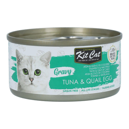 Kit Cat Lata Gravy - Thon & Œuf de caille 70 g Nourriture humide pour chats en sauce