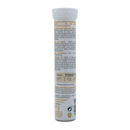 H4U Vitamin C + Zinc vitamins and minerals 20 orange-flavoured effervescent tablets