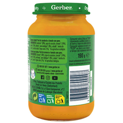 Potje biologische babyvoeding met wortel, tomaat en kalkoen Gerber 190 g