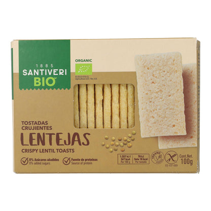 Tranches de pain grillées légères et croustillantes aux lentilles bio Santiveri 100 g