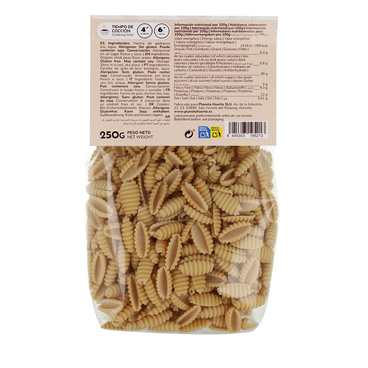 Glutenfreie Bio-Kichererbsen-Gnocchetti Planeta Huerto 250 g