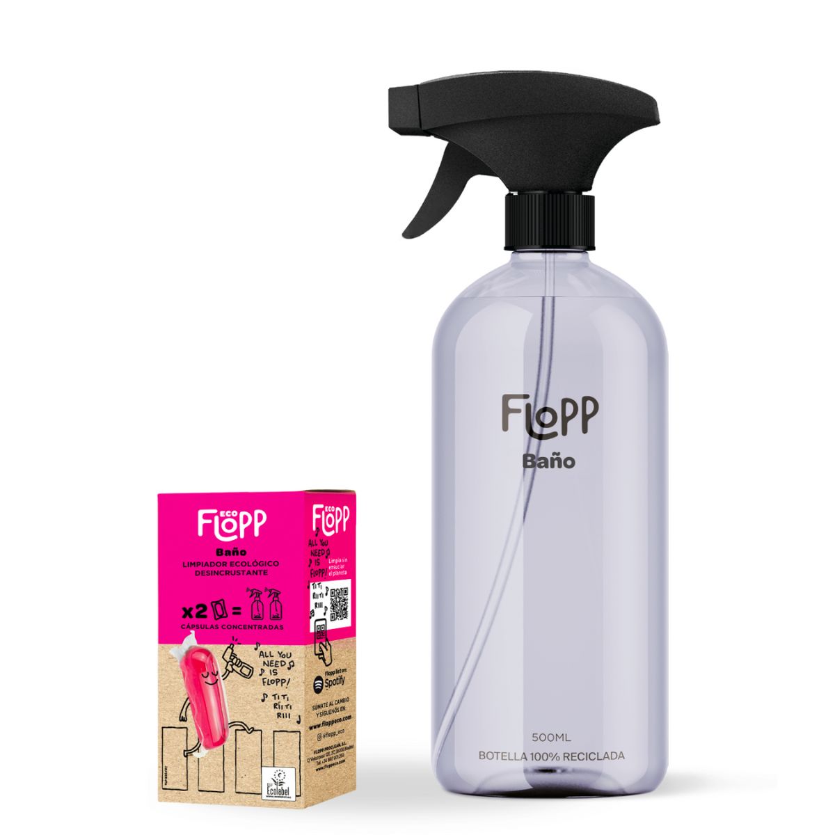 FLOPP ECO Bagno Bottiglia 500 ml + Ricarica