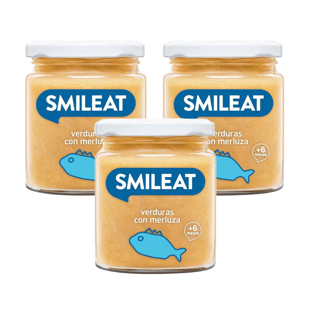 3-pack burkar med ekologiska grönsaker och hälleflundra +6 månader Smileat 230 g
