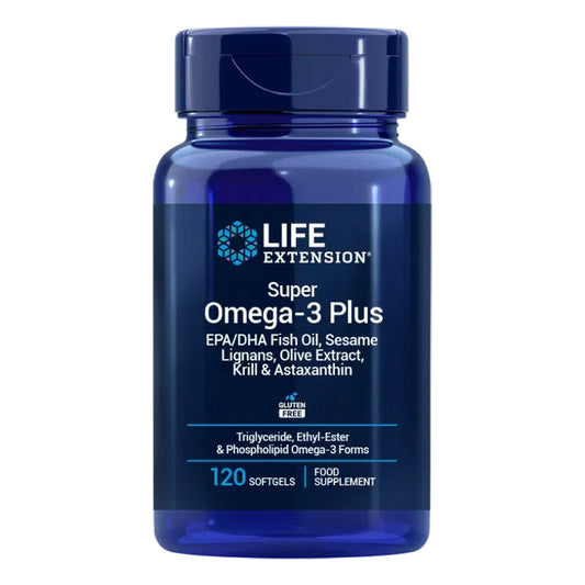 Super Omega-3 EPA/DHA Fish Oil Sesame Lignans & Olive Extract, Life Extension 120 softgels