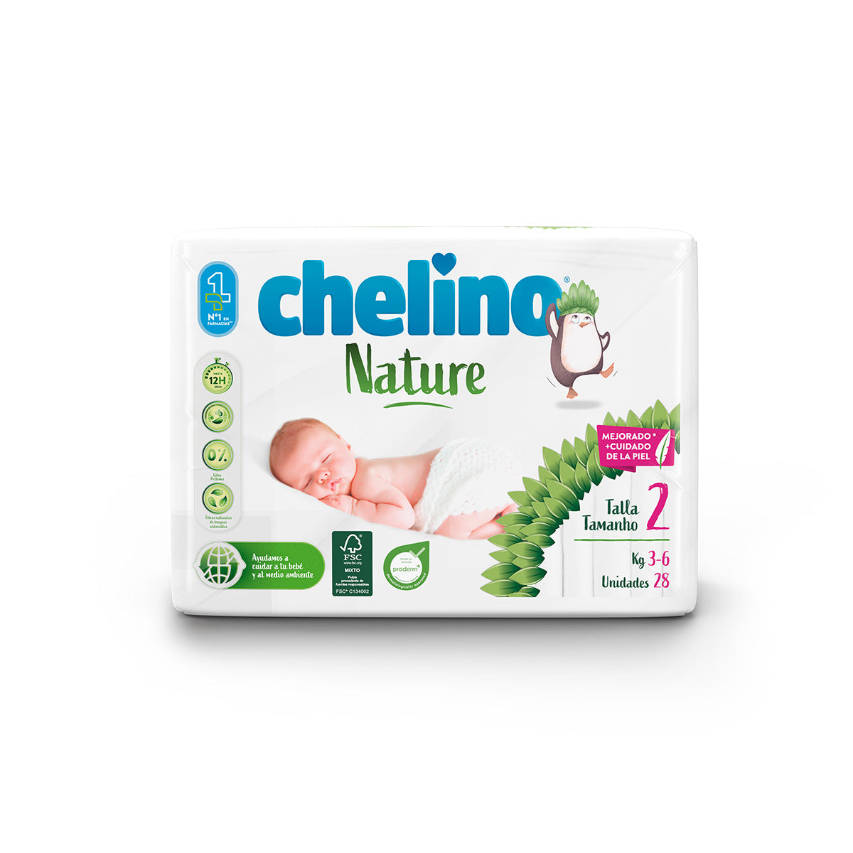 Confezione da 6 pannolini T2 3-6 kg Chelino Nature 28 pezzi
