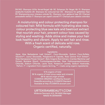 Shampoo Soft Wild Rose Color Urtekram, 500 ml