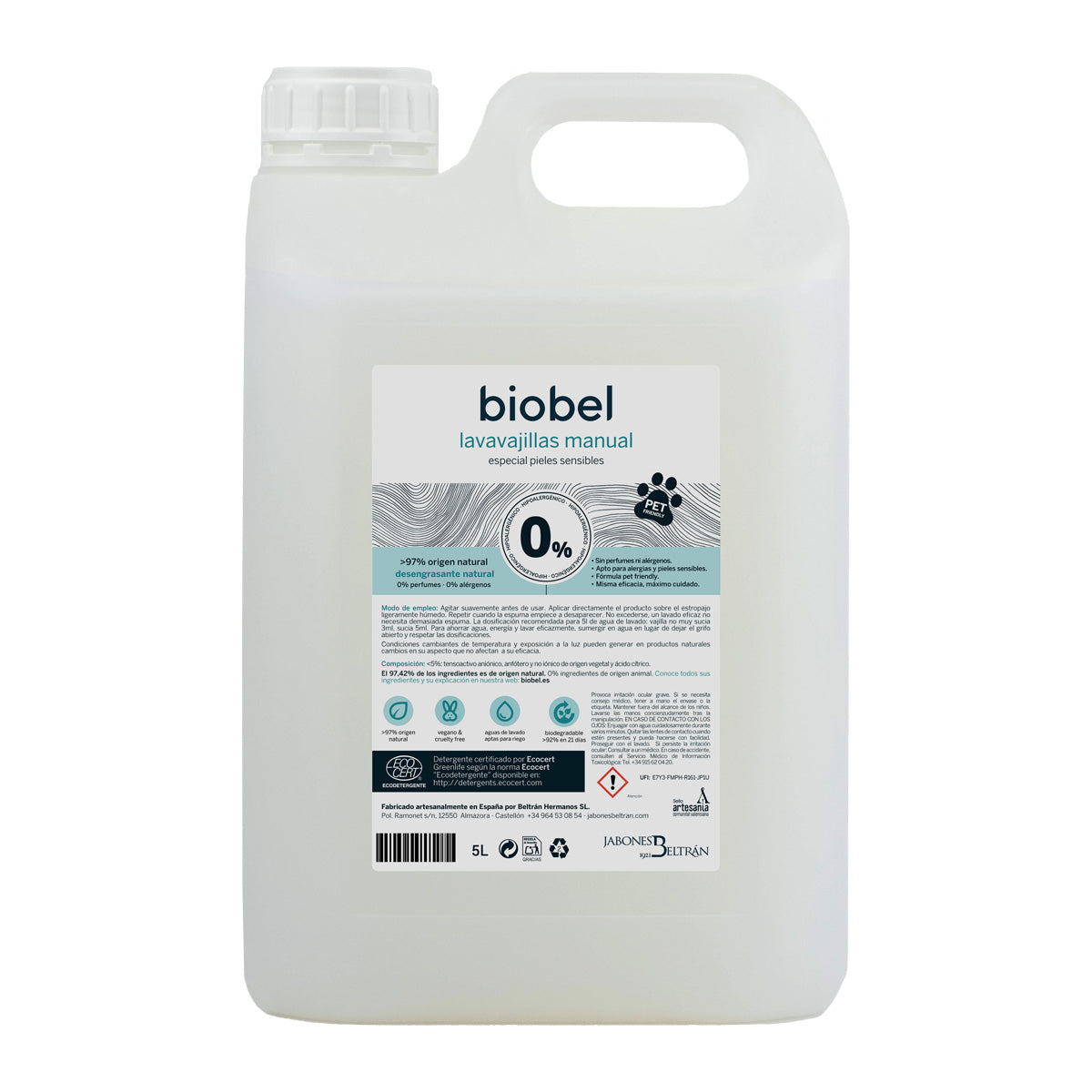 Biobel 0 % diskmedel för handdisk 5 l
