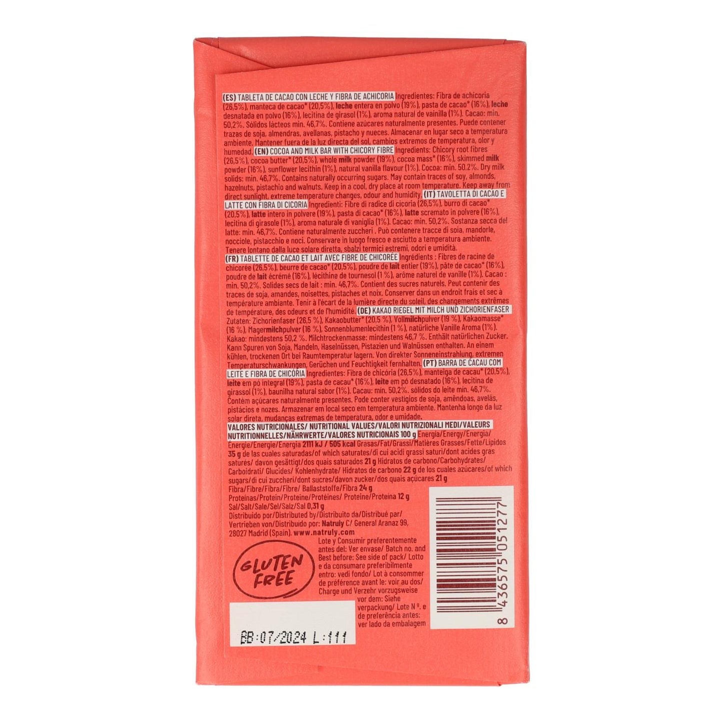 Chocolicious au lait Natruly 85 g