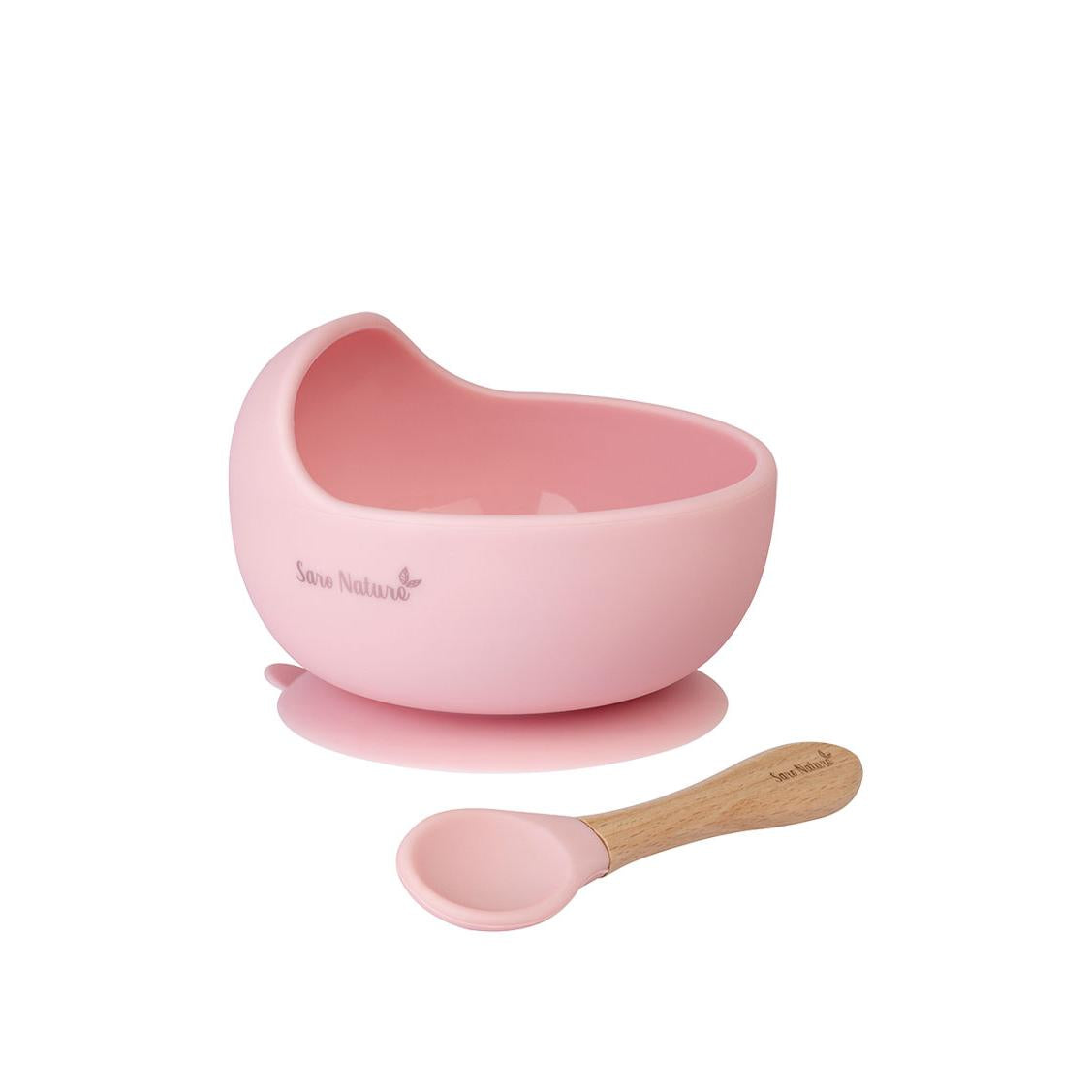 Set da pappa Wave con ventosa Saro Baby Rosa