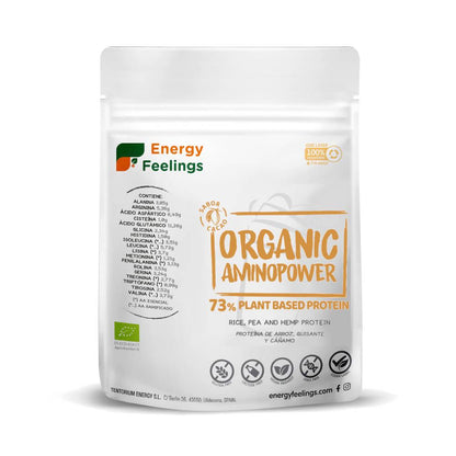 Protéines végétaliennes Organic Aminopower 73 % cacao Energy Feelings 500 g