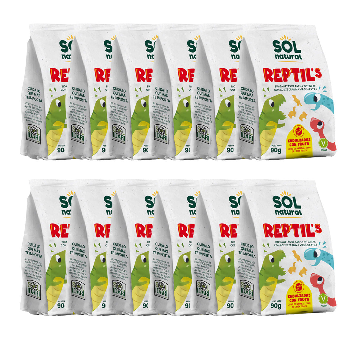 Confezione da 12 biscotti per bambini all'avena e frutta Bio Sol Natural 90 g