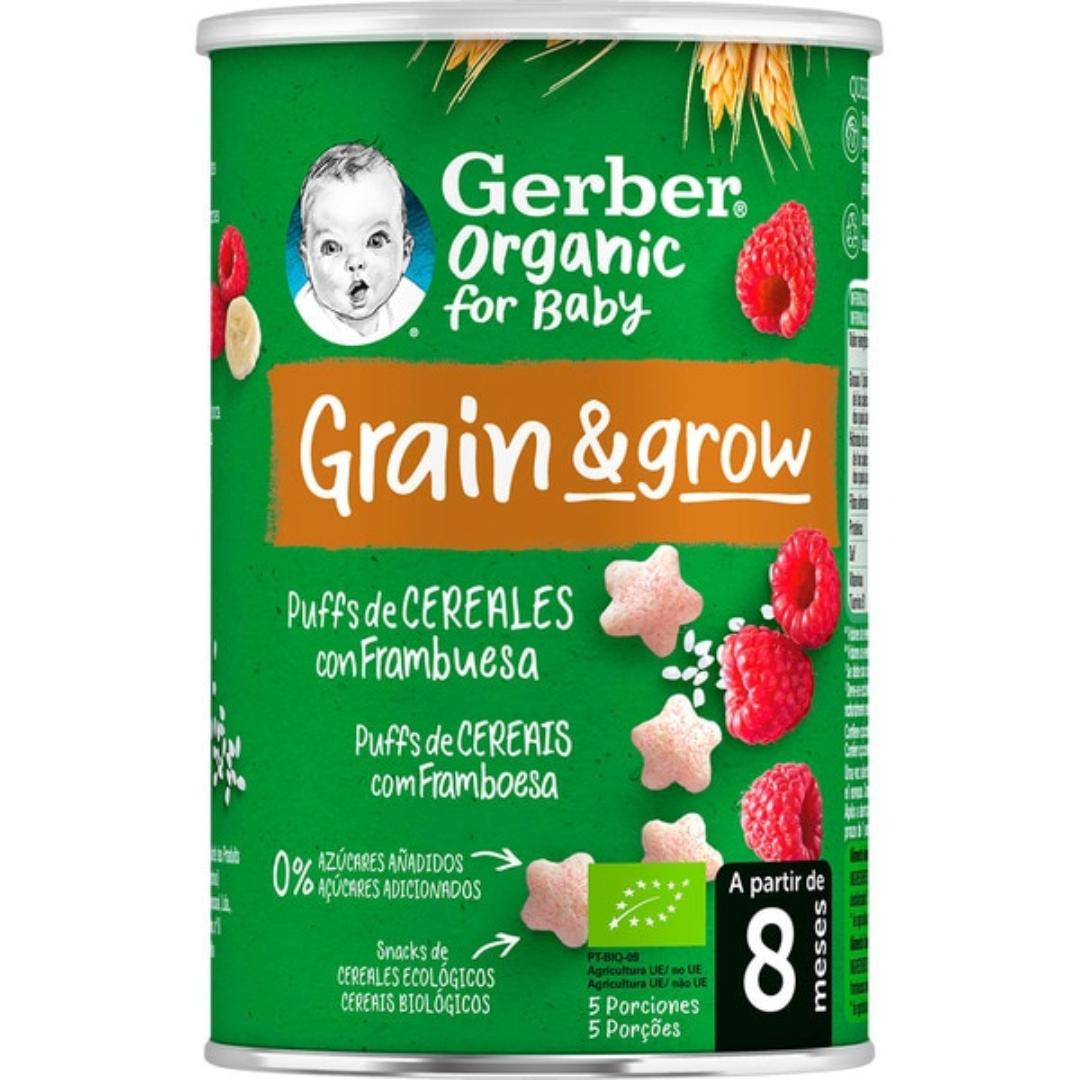Biologische snack van tarwe en rijst met framboos Gerber Organic 35 g