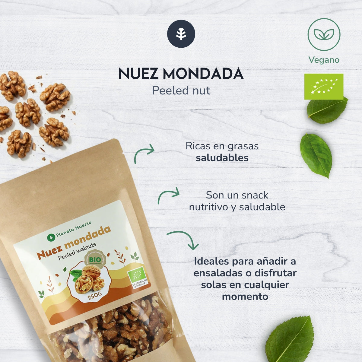 ECO Planeta Huerto shelled walnuts 250 g