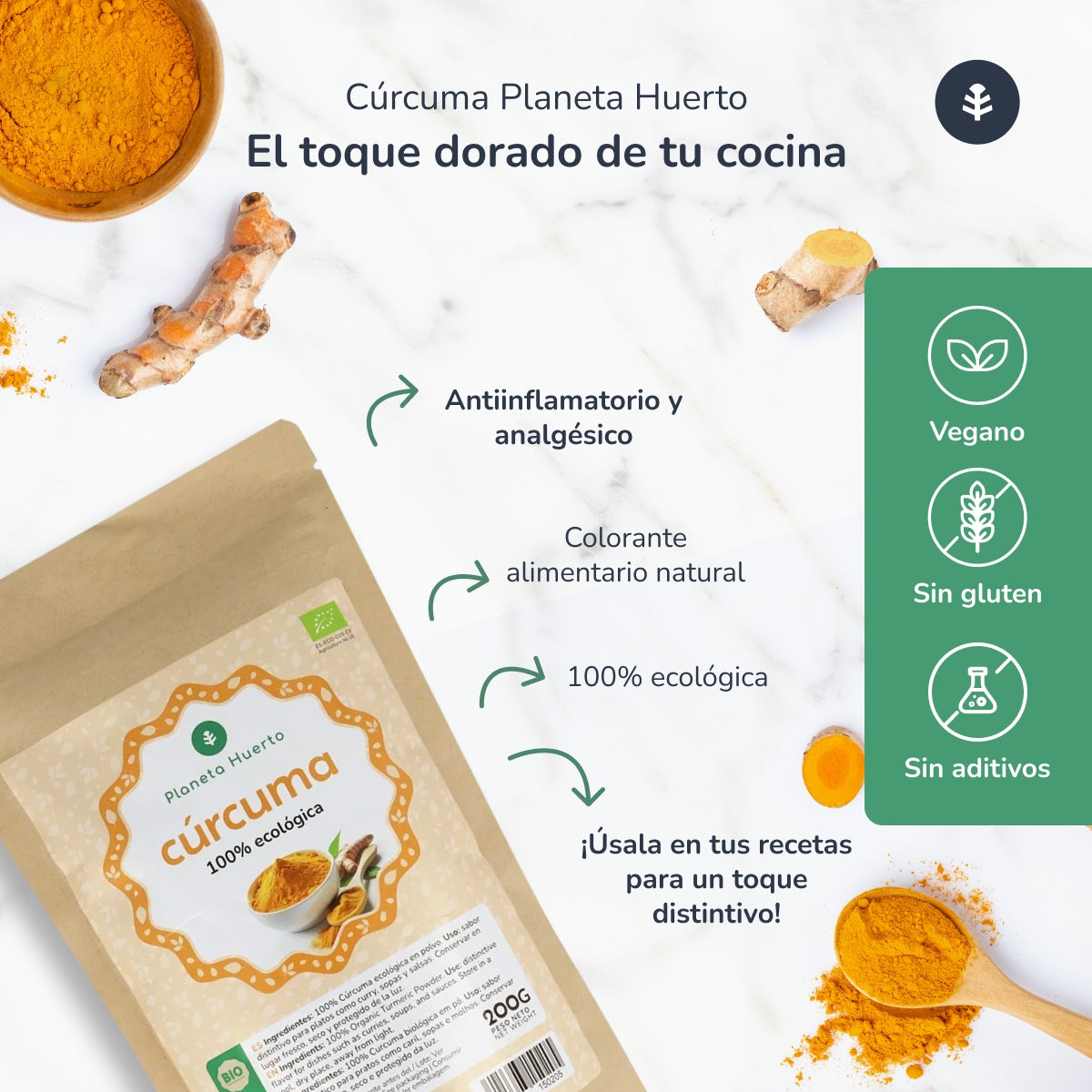 Cúrcuma en polvo ECO Planeta Huerto 200 g
