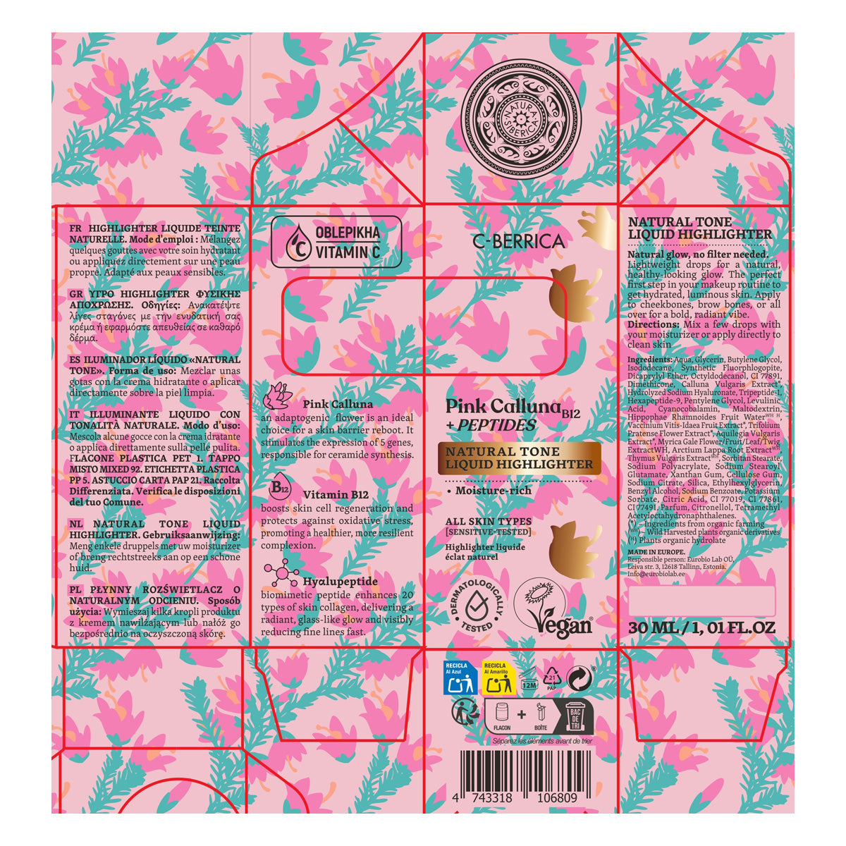 Flytande highlighter «Natural Tone» Natura Siberica 30 ml