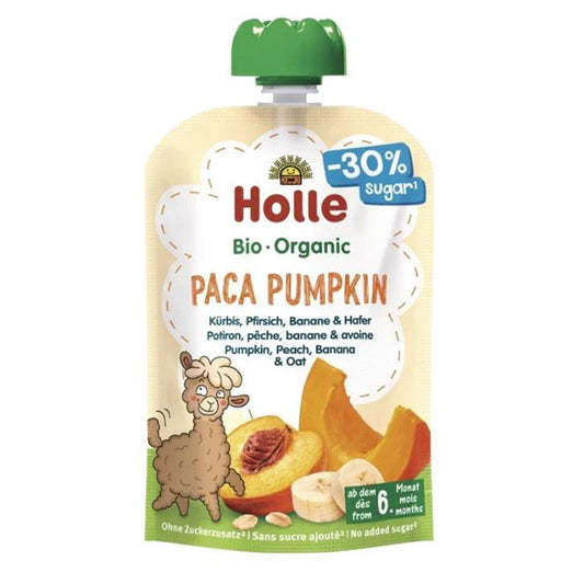 Smoothie BIO à la citrouille, à la pêche, à la banane et à l'avoine (à partir du 6e mois) PACA PUMPKIN Holle 100 g