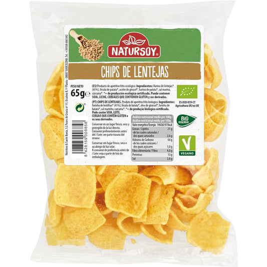 Chips de lentilles bio, 65 g. Natursoy