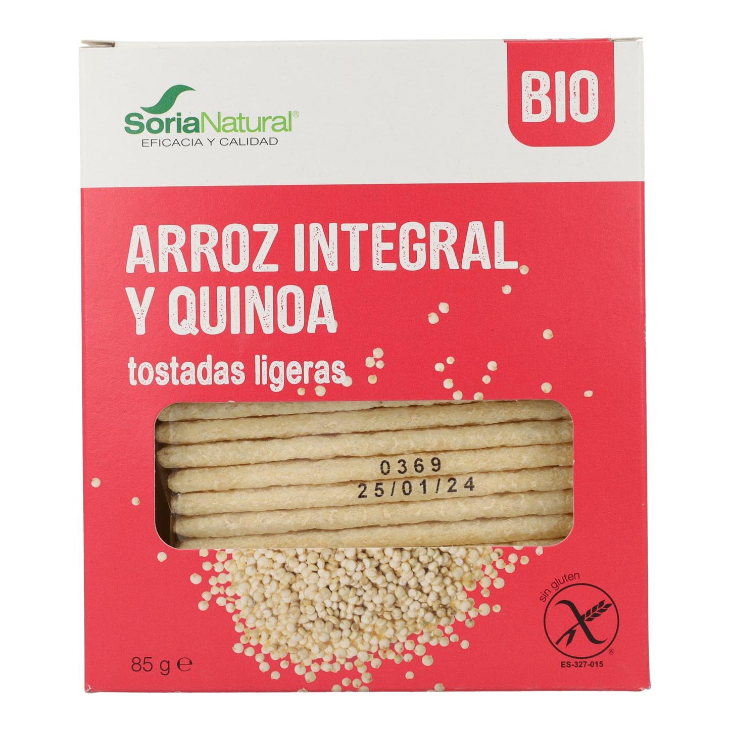 Tranches de pain complet et quinoa bio sans gluten Soria Natural 85 g