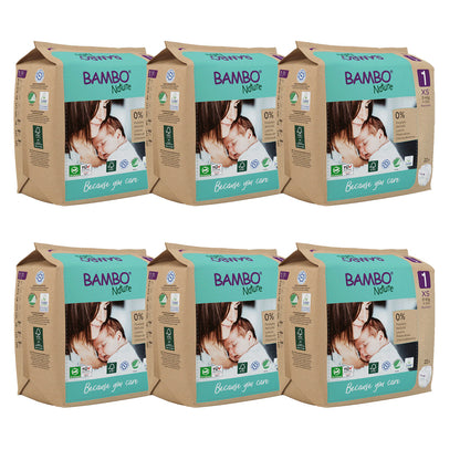 6-pack Bambo Nature blöjor T1 (2-4 g) 22 st