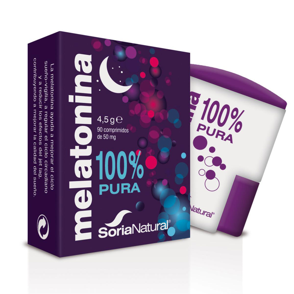 Confezione da 3 Melatonina Soria Natural, 90 compresse