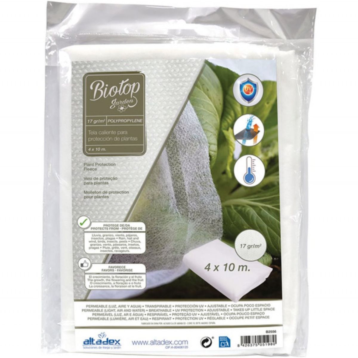 Toile de protection des cultures anti-gel Biotop 4 x 10 m 17 g/m²