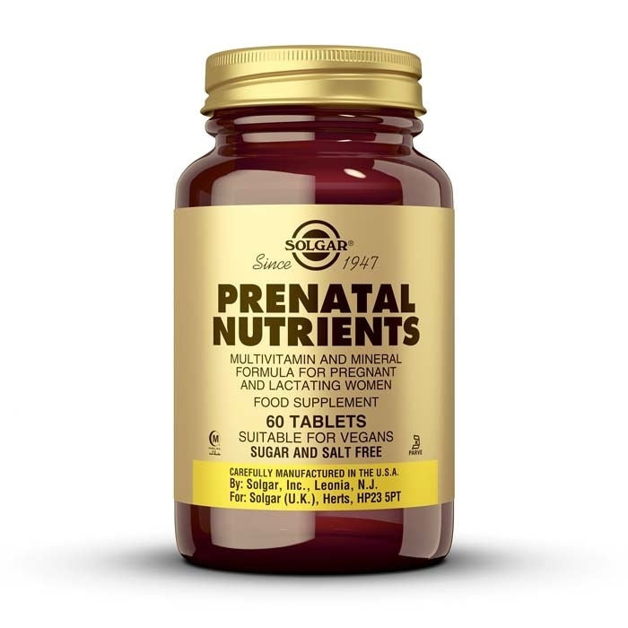Nutrientes Prenatales Solgar 60 cápsulas