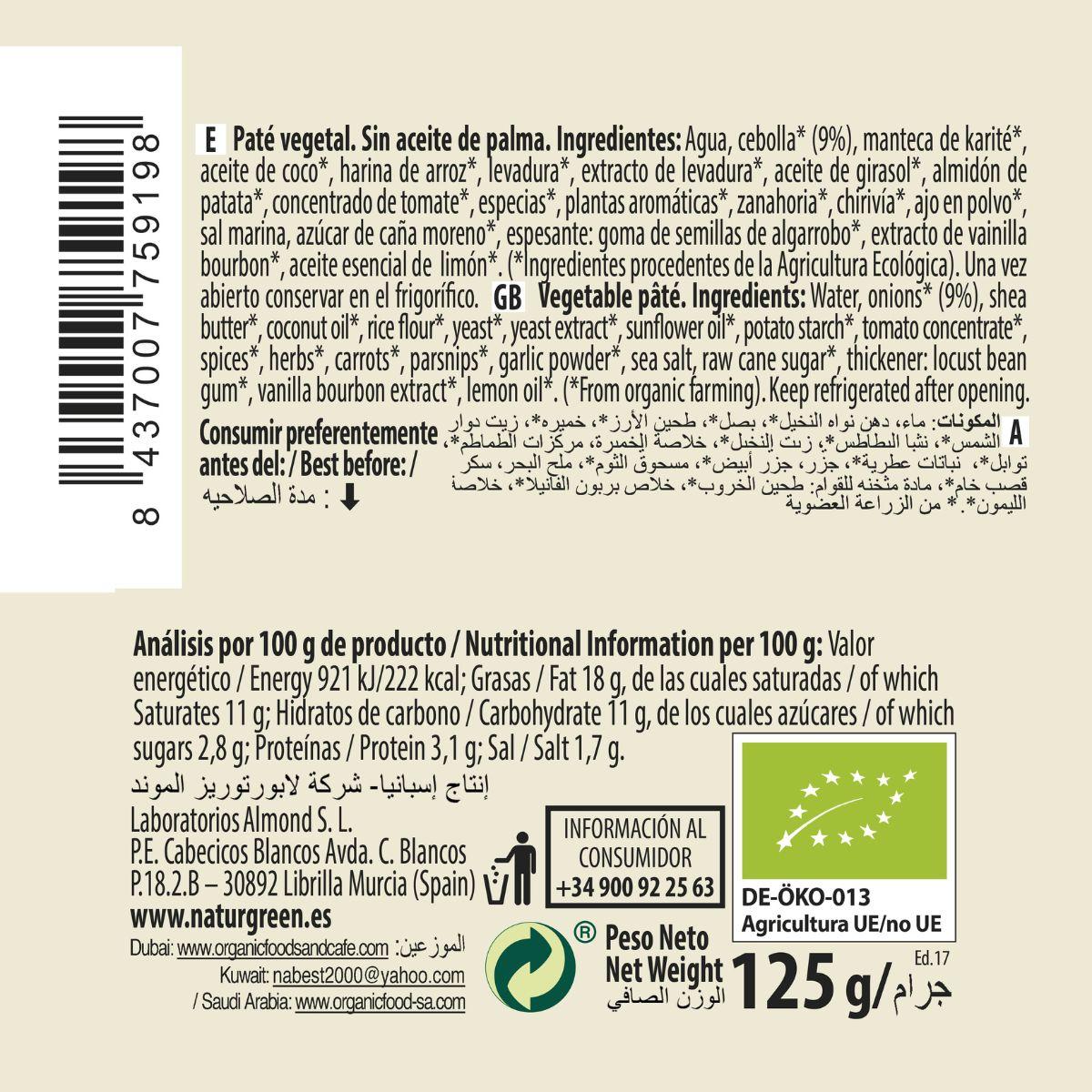 Nature Naturgreen pâté 125 g