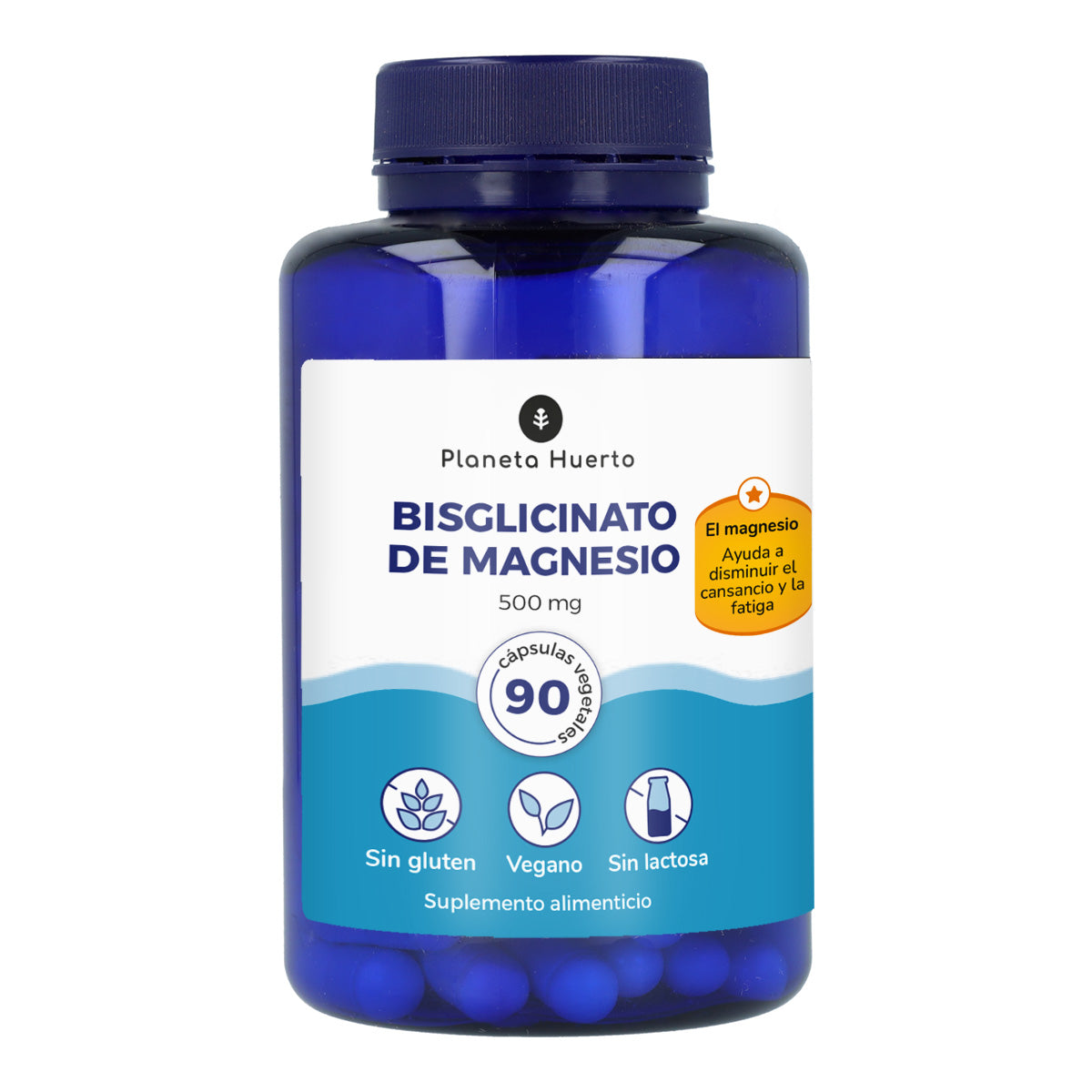 Magnesiumbisglycinat 500 mg Planeta Huerto 90 kapslar