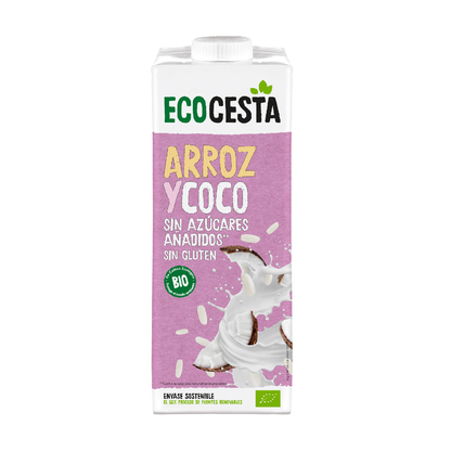 Boisson végétale au riz et à la noix de coco bio sans sucre ajouté, 1 L Ecocesta