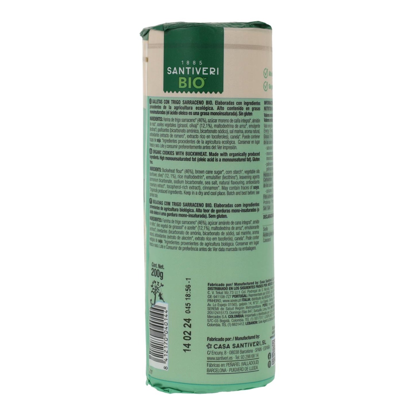 Fullkornskakor med bovete Bio Santiveri 200 g