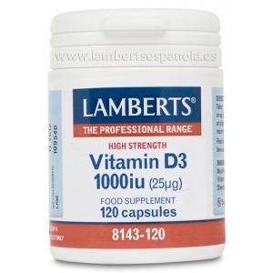 Vitamin D3 1000 IU (25 µg) Lamberts, 120 capsules